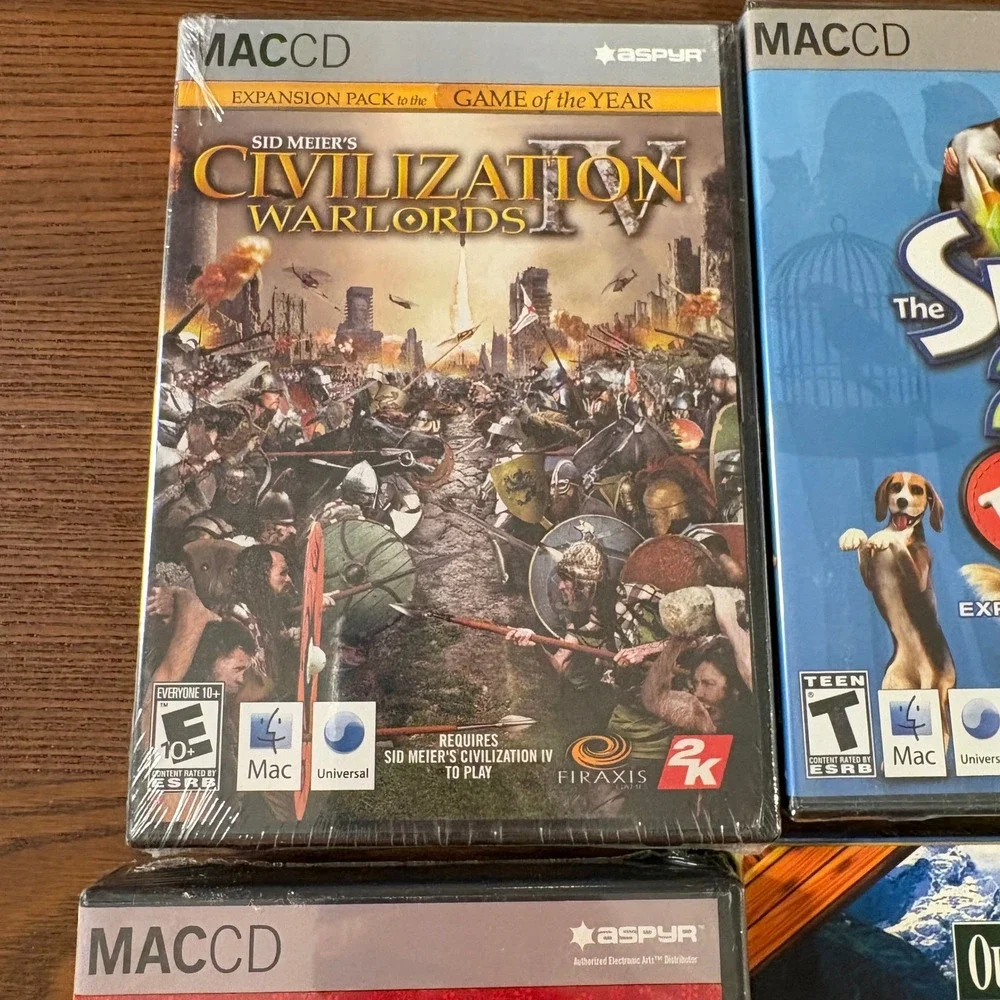 Lot of 9 PC Mac Games Sims 2 Pets Civilization IV Virtual Pool 360‎ Paris CD-ROM